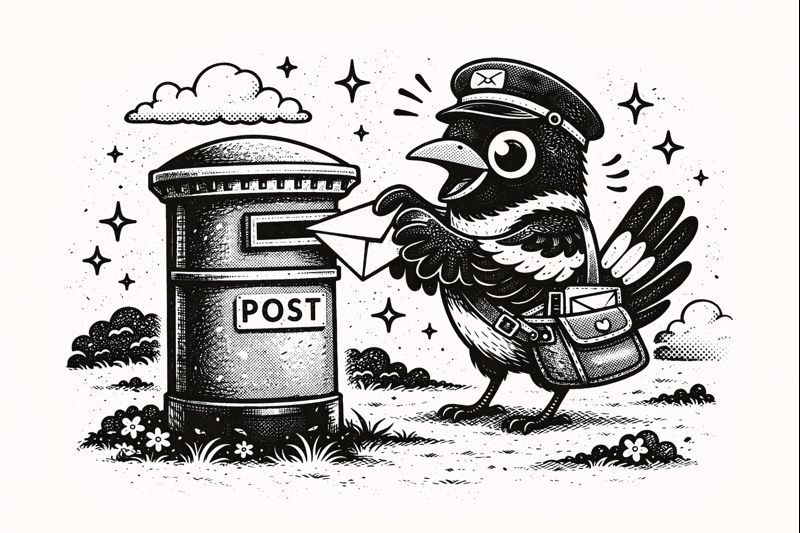 Bird posting letter